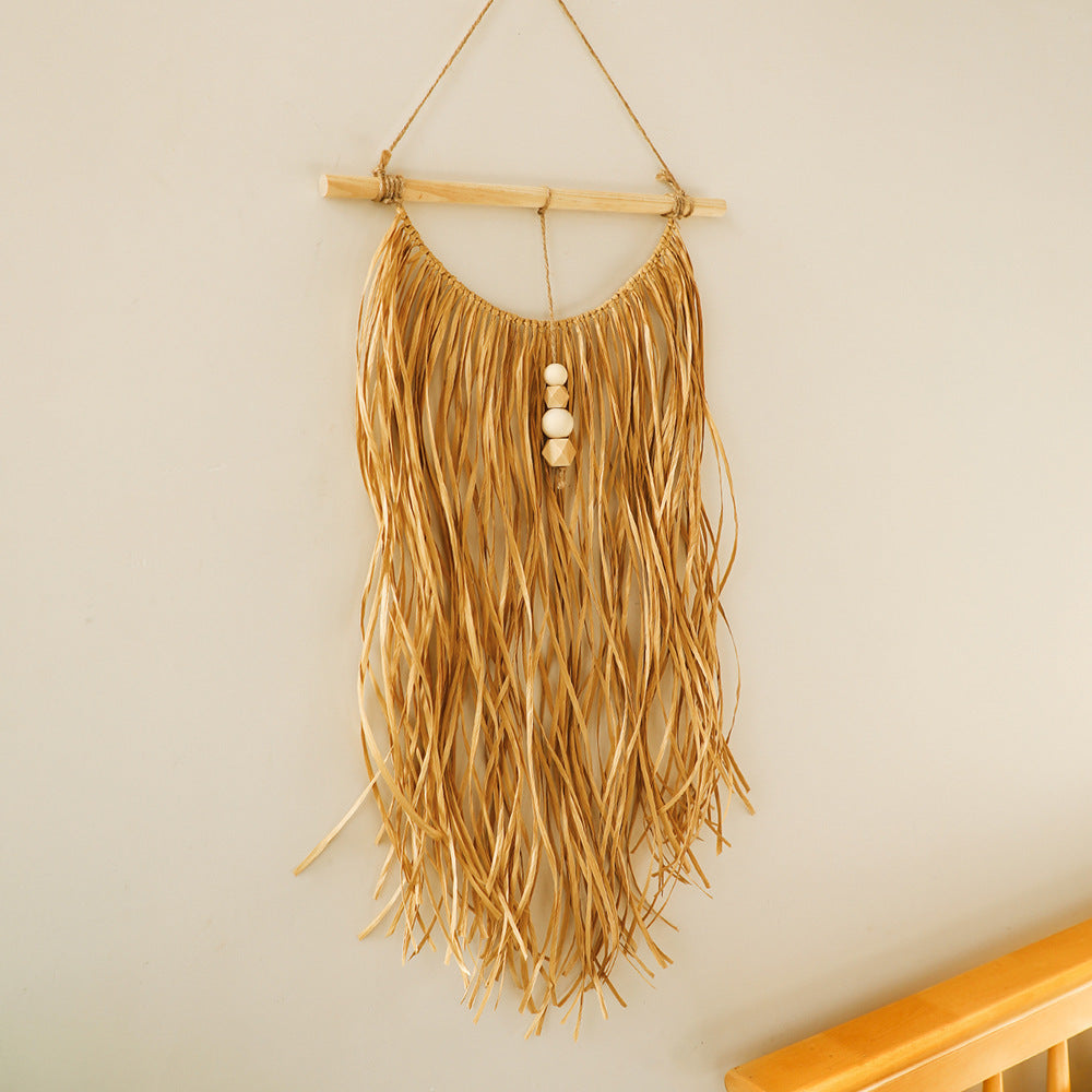Handwoven Raffia Pendant – Classic Decorative Hanging