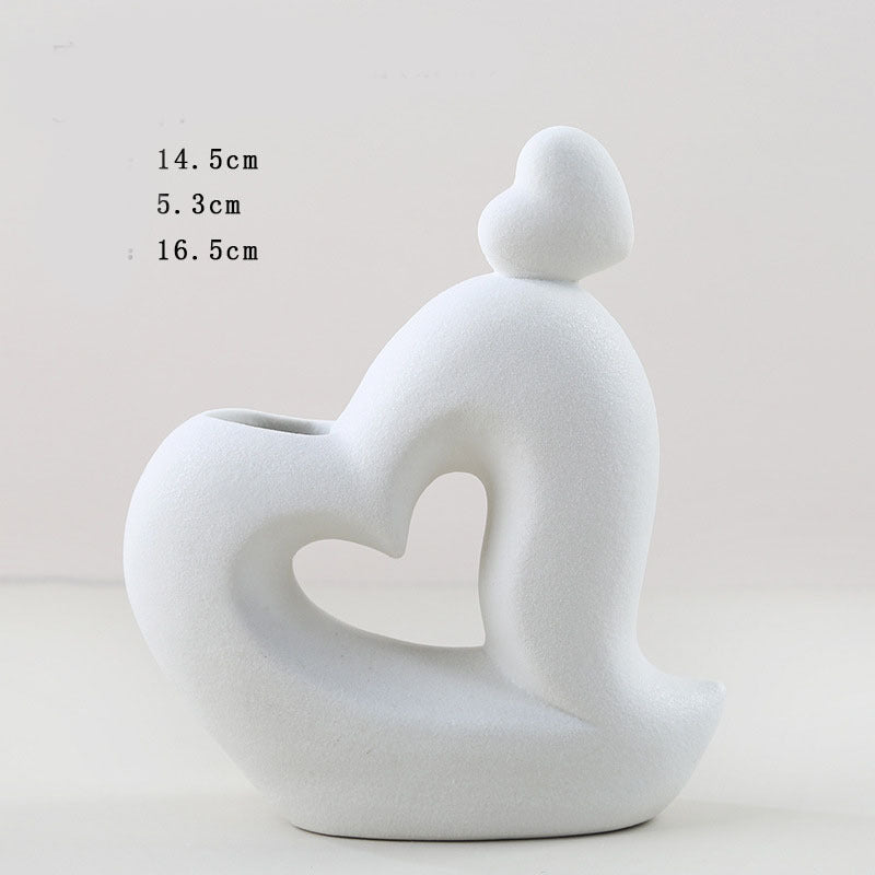 Matte Abstract Character Ceramic Vase