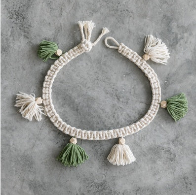 Boho Bead Macramé Wall Lanyard – Handwoven with Tassels