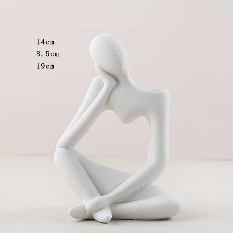 Matte Abstract Character Ceramic Vase