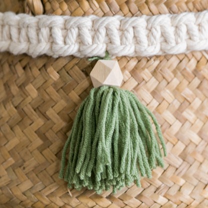 Boho Bead Macramé Wall Lanyard – Handwoven with Tassels