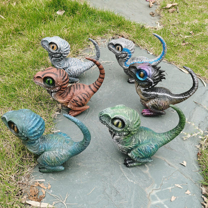 Cute Dinosaur Garden Statues - Realistic Resin Velociraptor Ornament