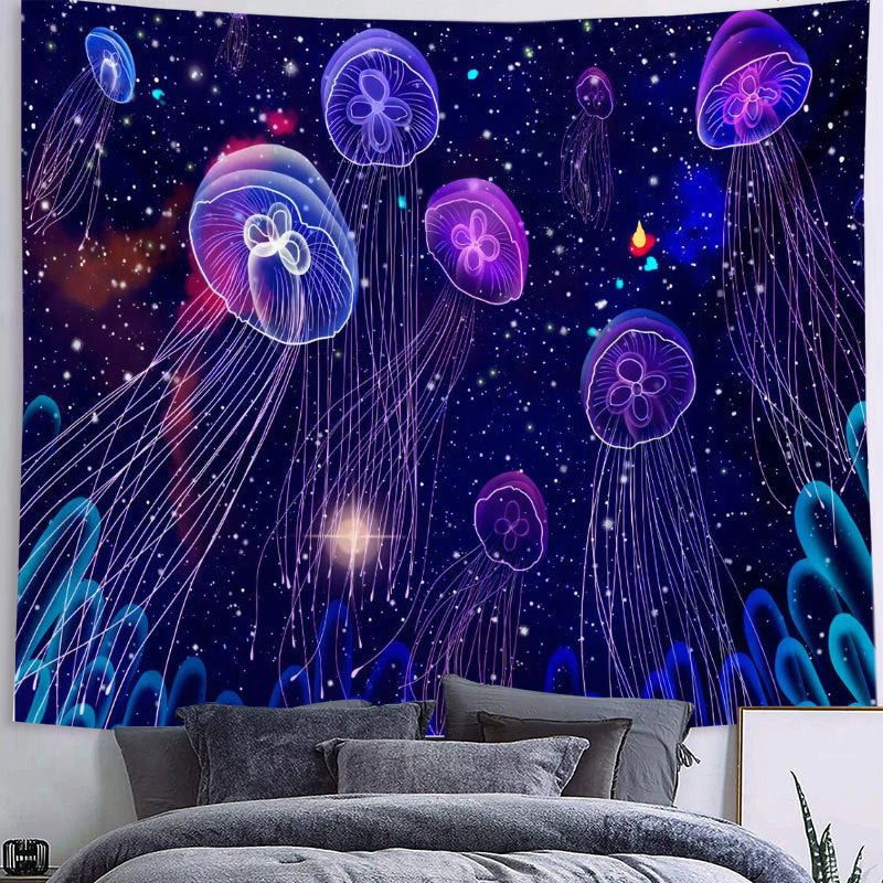 Purple Jellyfish Wall Cloth Tapestry