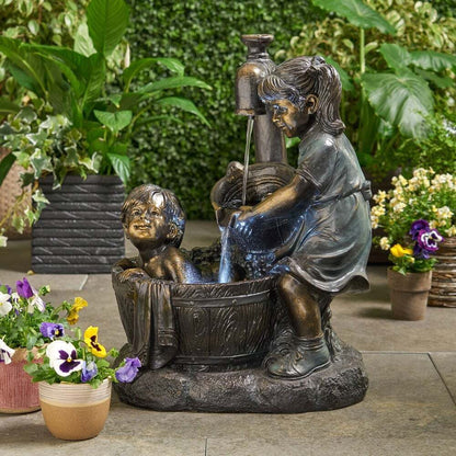 Charming Boy & Girl Garden Statue