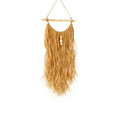 Handwoven Raffia Pendant – Classic Decorative Hanging