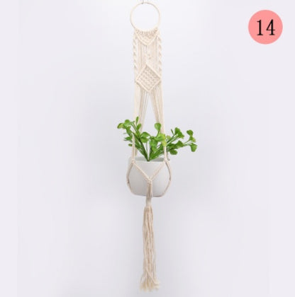 BotaniNest 4-Pack Macramé Plant Hanger & Shelf Set