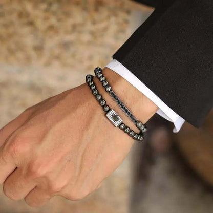 Regal Crown Bracelet in Pave CZ - Elegant Braided Design