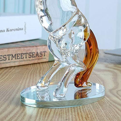 Elegant Crystal Glass Horse Statue for Table Decoration