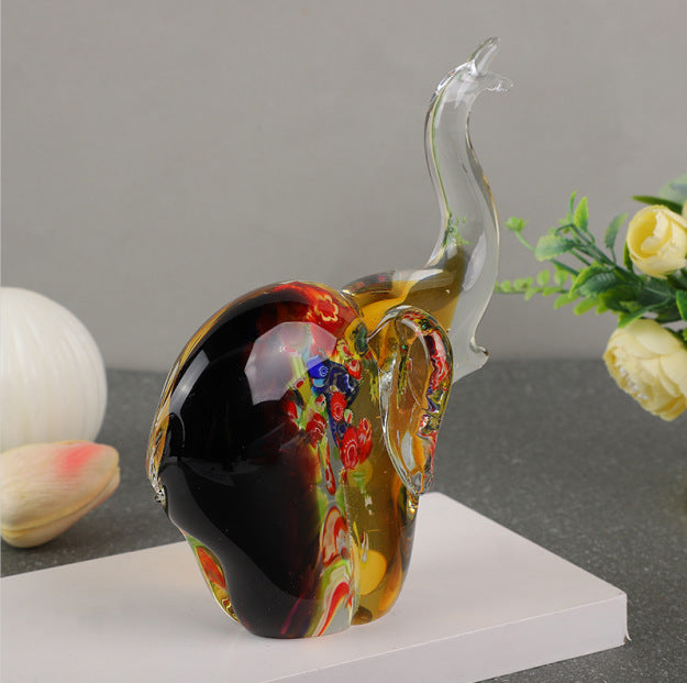 Glass Sculpture Elephant Entrance Hall Ornament