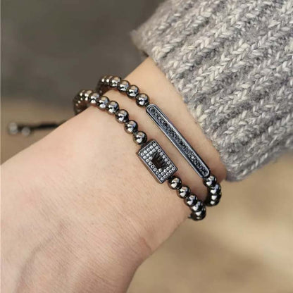 Regal Crown Bracelet in Pave CZ - Elegant Braided Design