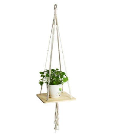 BotaniNest 4-Pack Macramé Plant Hanger & Shelf Set