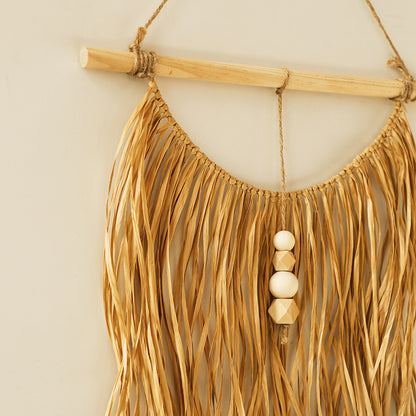 Handwoven Raffia Pendant – Classic Decorative Hanging