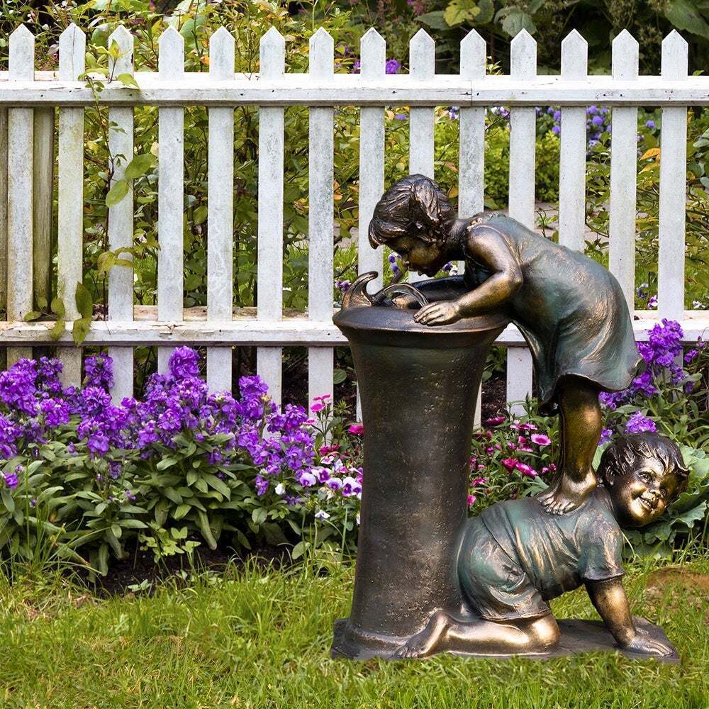 Charming Boy & Girl Garden Statue