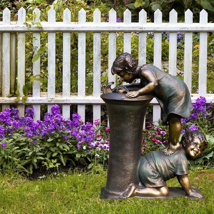 Charming Boy & Girl Garden Statue