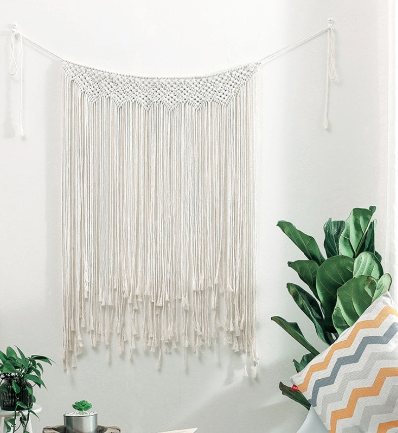 Willow Falls Macramé Wall Hanging – Handwoven Cotton Tapestry