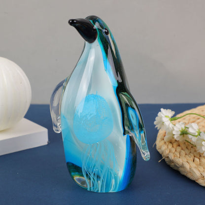 Creative Handmade Glass Penguin Sculpture – Exquisite Marine Animal Ornament