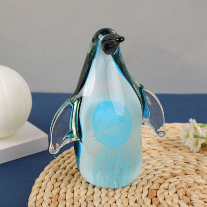 Creative Handmade Glass Penguin Sculpture – Exquisite Marine Animal Ornament