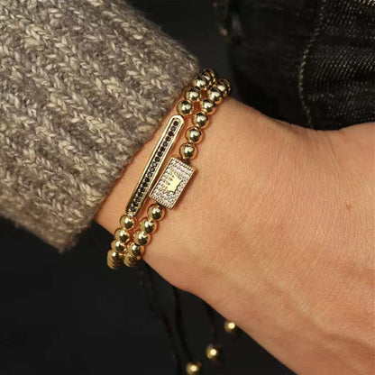 Regal Crown Bracelet in Pave CZ - Elegant Braided Design