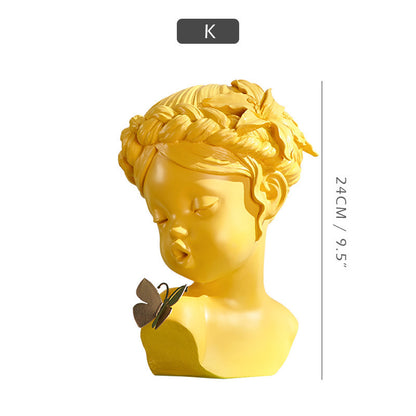 Home Cute Head Resin Ornaments