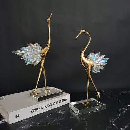 Crane Copper Ornaments – Elegant Home Decor for TV Cabinet and Desktop
