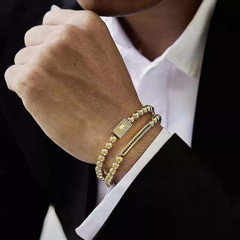 Regal Crown Bracelet in Pave CZ - Elegant Braided Design