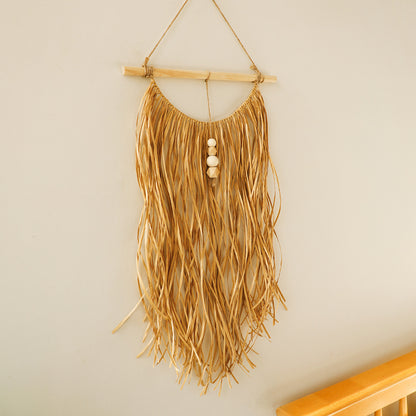 Handwoven Raffia Pendant – Classic Decorative Hanging