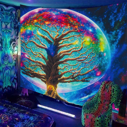 Trippy Fluorescent Home Decor Tapestry