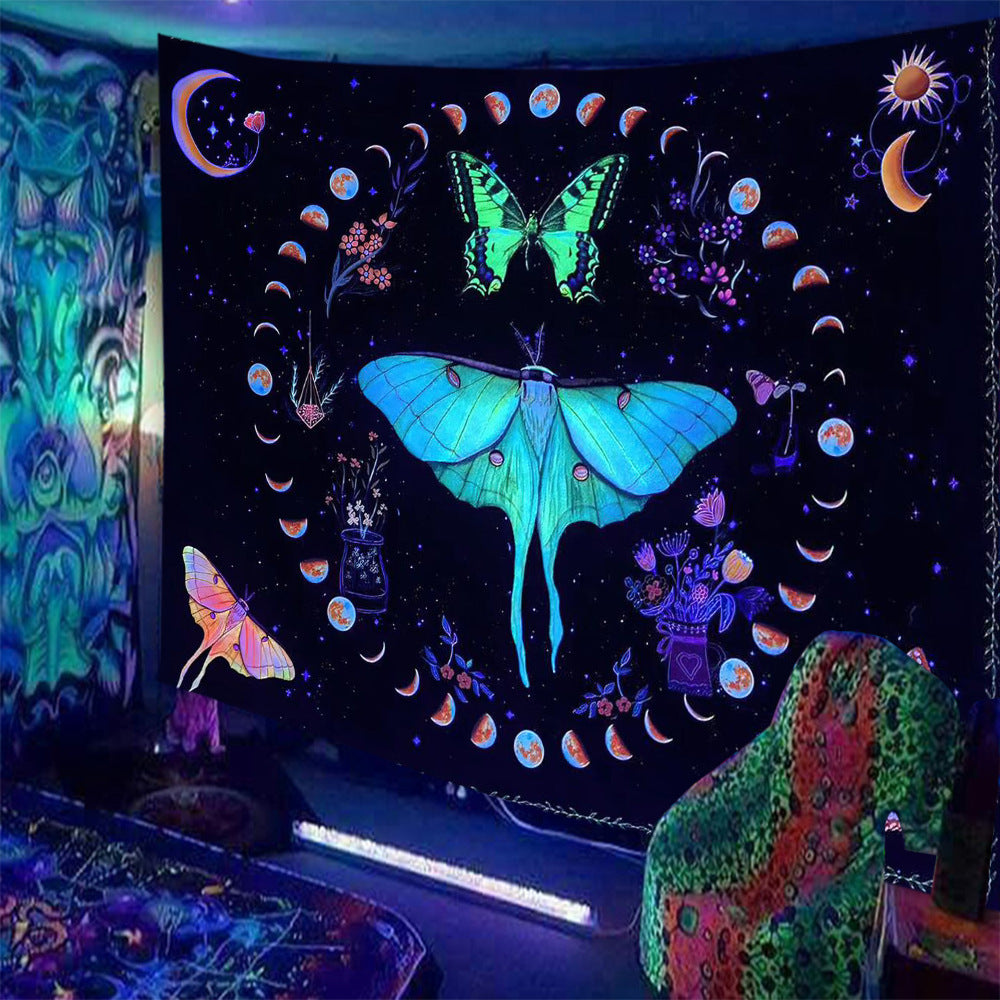Psychedelic Print Fluorescent Wall Decor Tapestry
