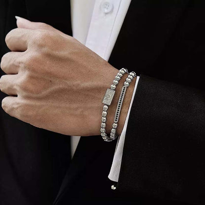 Regal Crown Bracelet in Pave CZ - Elegant Braided Design