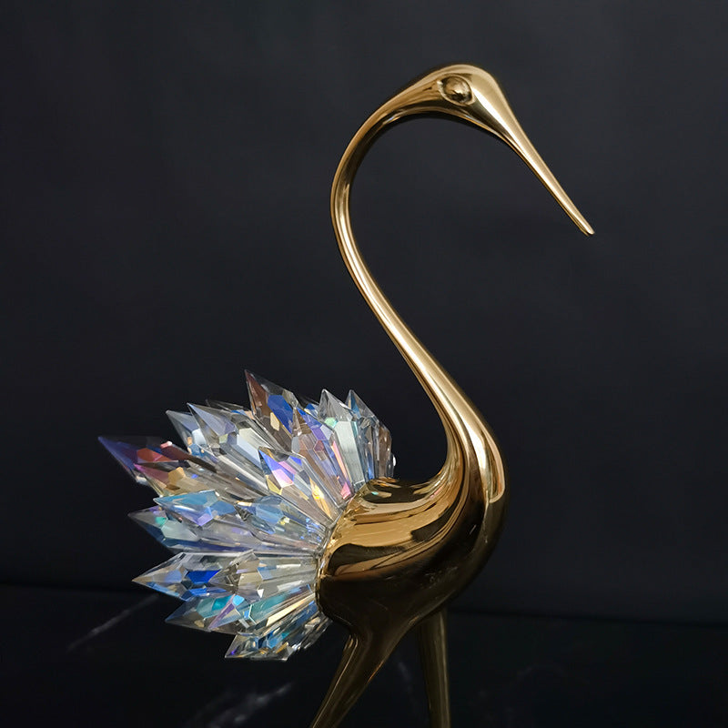 Crane Copper Ornaments – Elegant Home Decor for TV Cabinet and Desktop