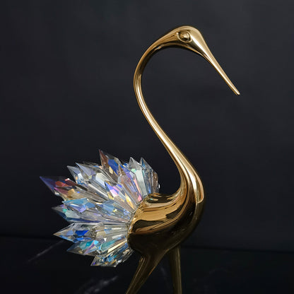 Crane Copper Ornaments – Elegant Home Decor for TV Cabinet and Desktop